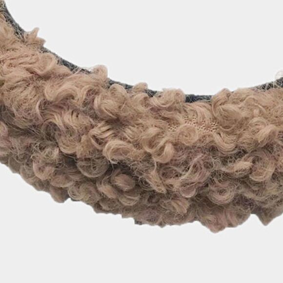 Brown Solid Teddy Bear Fur Headband - Picture 2 of 5